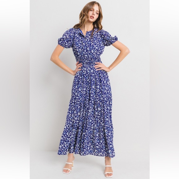 02 Beautiful Boho Floral Print Tiered Maxi Dress - Picture 2 of 5